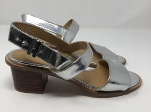 ASOS Silver Metallic Heel Sandals Block Heel Size 5 thumbnail 6