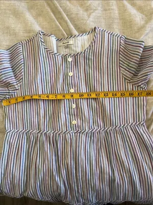 Madewell Pastel Multi-Stripe Short-Sleeve Tiered Mini Dress thumbnail 9