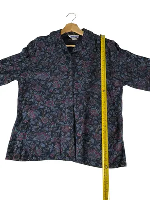 Vintage 90s Pendleton Womens 10 Floral Rayon Blouse Whimsigoth Button Down thumbnail 8