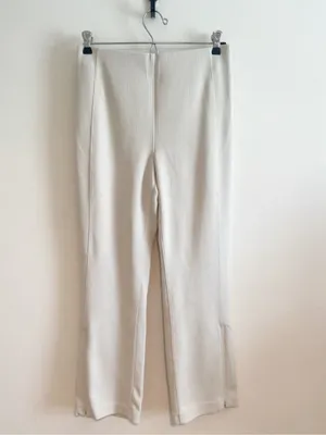 Lululemon Ribbed Softstreme Zip-Leg High-Rise Cropped Pants 25" in Bone Size 10 thumbnail 2