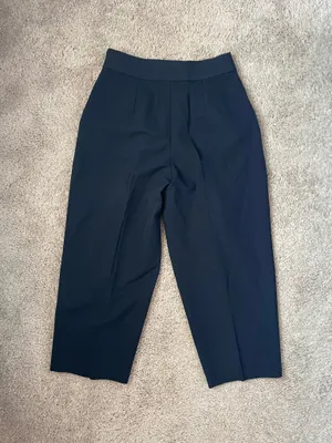 Asos Pleated Tapered Navy Trousers thumbnail 3