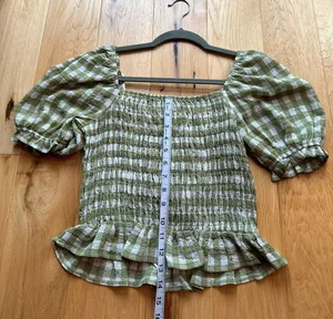 Green Gingham Top Size M thumbnail 1