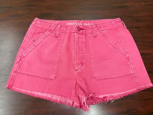 American Eagle Red-Pink Colored Button Fly Shorts Size 6 thumbnail 1