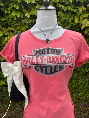 ✨Pink Harley Davidson sequins t-shirt  thumbnail 2