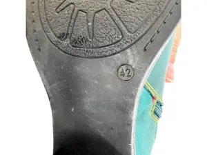 Boho Lagenlook Festival Teal Leather Ankle Boots Snake Print Stud Detail Size 42 thumbnail 6