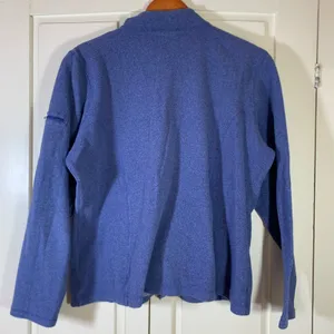 LL Bean Women L Blue Full Zip Fleecy Mock Neck 247230 Pocket Gorpcore READ thumbnail 7