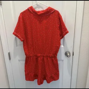 Victoria’s Secret Red Short-Sleeve Pajama Romper thumbnail 3