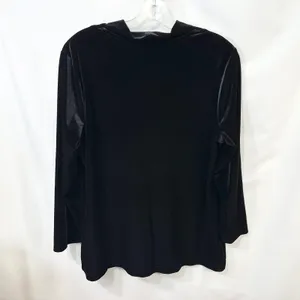 Lands End Large Top Black Velvet Cowl‎ Neck Holiday Formal Evening Witchy 190 thumbnail 2