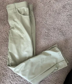 Abercrombie and Fitch Vegan Leather Jacket in Light Green thumbnail 1