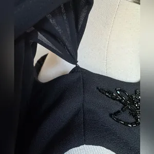 Vintage Liz Claiborne Night Black‎ Beaded Cocktail Dress Size 8 thumbnail 8