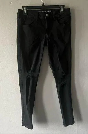 Super Stretch Distressed Black Jeggings Size 6 thumbnail 1