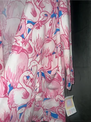 New Lularoe Pink Blue Flamingo Print Open Front Cardigan Medium thumbnail 5