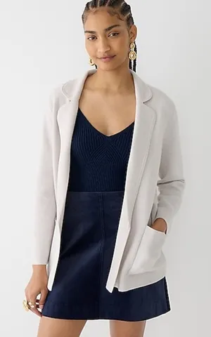 J.Crew Eloise sweater-blazer Heather Dove Size M C32‎ thumbnail 1