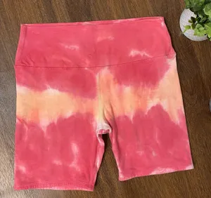 LA DETRESSE L'orange Pink Tie-Dye Bike Shorts Large Activewear thumbnail 1