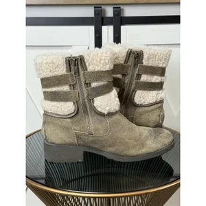 UGG Blayre II Suede Shearling Boots Womens 7.5 Brown Buckle Ankle Boot 1095153 thumbnail 5
