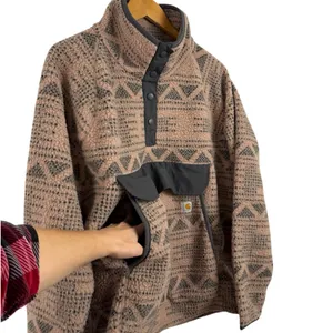 Carhartt T Snap Fleece Sweatshirt Desert Taupe Aztec Women’s XXXL OJ4991-W Pink thumbnail 11