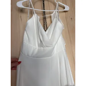 NWT Lulus Romantic Inspiration White Sleeveless Faux-Wrap Maxi Dress Wedding M thumbnail 5