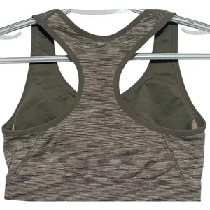 Avia Women's Beige Padded Razorback Front Zip Sports Bra Size L thumbnail 3