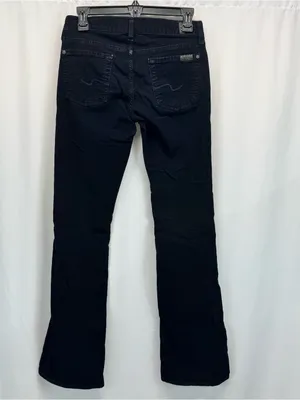 7 For All Mankind Black Boot Cut Corduroy Jeans 25 XS Preppy Minimalist Boho thumbnail 5