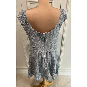 Abercrombie & Fitch Blue Floral Knot Front Mini Dress Size XL Babydoll Cottage thumbnail 4