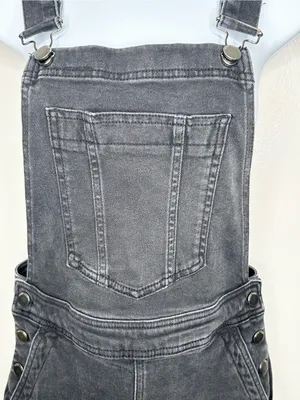 Boden Easy Overall Dress Washed Black Denim Size 4 thumbnail 6