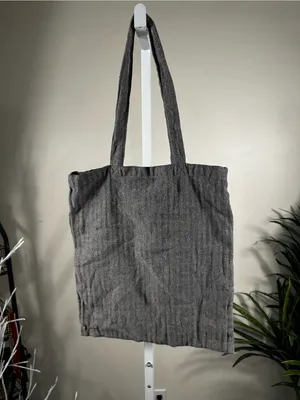 D2. American Eagle Outfitters gray, herringbone fabric tote bag. thumbnail 2