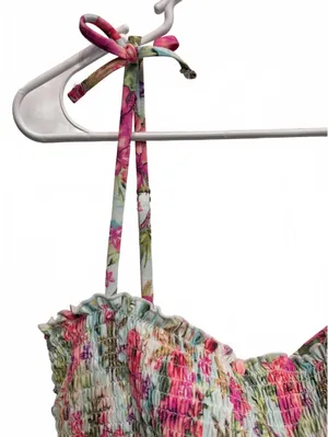 Decree Island Escape Floral Smocked Open One Piece Swimsuit Plus Size XXL thumbnail 6