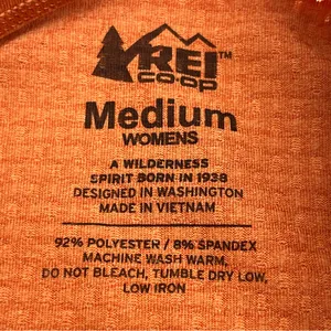 REI Co-op Womens Size Medium Orange Long Sleeve Athletic Top Quarter Zip Outdoor thumbnail 2