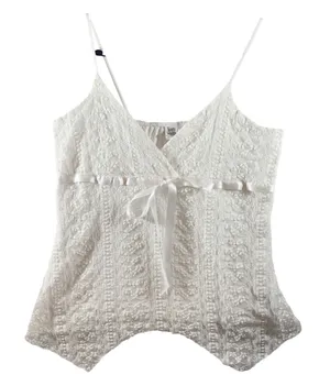 345‎ | Teenie Weenie Womens Lace Cami Top 2X Ribbon Fairycore Babydoll White thumbnail 1
