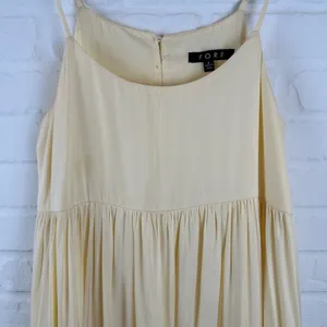 FORE Yellow tiered maxi dress flowy summer dress adjustable straps Size Small thumbnail 4