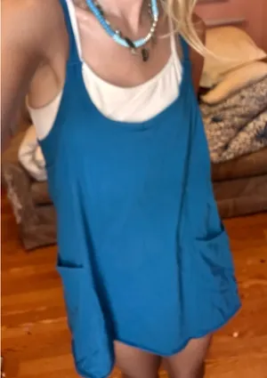 teal romper dress thumbnail 1