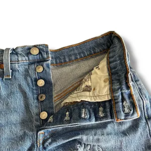 Levi’s 501 button fly distressed cutoff denim shorts size 24 thumbnail 4