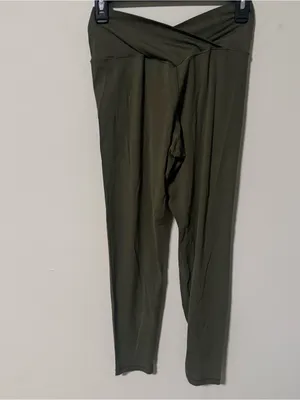 Aerie 7/8 Crossover Legging Large in Olive Green thumbnail 6