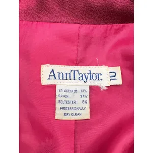 Ann‎ Taylor Blazer Women 10 Magenta Pink Vintage Single Button Lined 80s 90s thumbnail 5