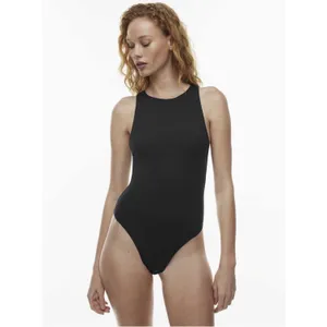 Aritzia‎ Babaton Women's Small Bodysuit Black Stretch Comfort Thong Halter Side thumbnail 4