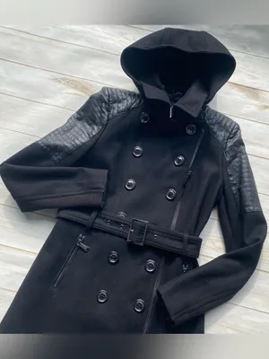 BCBGeneration black wool hooded double breasted winter dress coat Y2K academia thumbnail 9