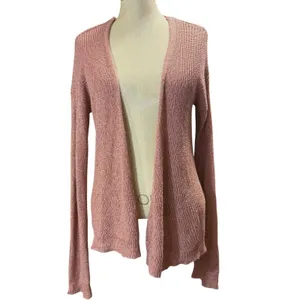 Charlotte Russe S Open Front Cardigan Dusty Rose‎ Lace-Up Back Knit Sweater thumbnail 2