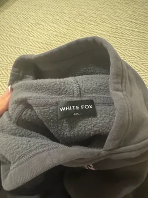 Grey white fox Hoodie thumbnail 3
