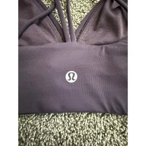 Lululemon Pushing Limits Bra Deep Plum Strappy Longline Size 8 thumbnail 6