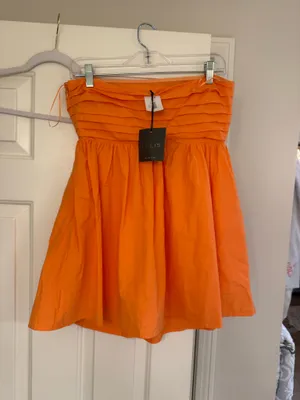 Orange Strapless Mini Dress Mozelle  thumbnail 2