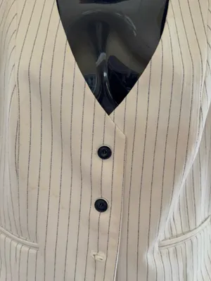 Rachel Zoe Cream Vest with Navy Pinstripes thumbnail 2