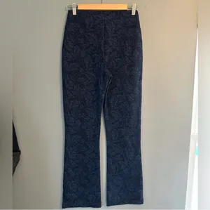 Urban Outfitters navy blue high waisted floral bootcut pants thumbnail 4