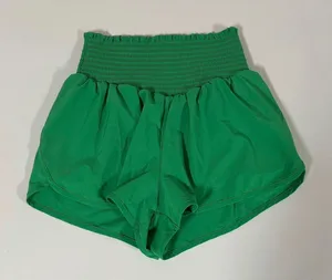 Aerie Offline Green Shirred High Rise Athletic Shorts Bottoms Size S 💚✨ thumbnail 1