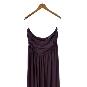 Lulus Luxe Favorite Dark Purple Strapless Ruched Maxi Dress size 1X NWT thumbnail 5