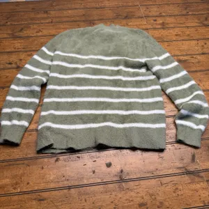 Bailey 44 Sweater Sz Medium Mock Neck Soft Pullover Stripped Fuzzy‎ Knit thumbnail 4