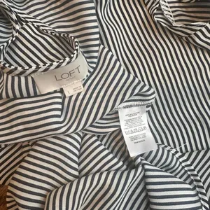 Ann Taylor Loft flowy cap sleeve tank stripe boxy business casual women large thumbnail 6