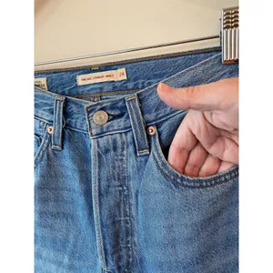 Levi's Premium Ribcage Straight Jeans Women's 24 Blue Denim western classic thumbnail 4
