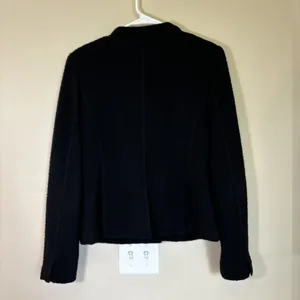EILEEN FISHER Crinkle Textured Blazer Jacket Size S Black‎ Lining Stretch thumbnail 7