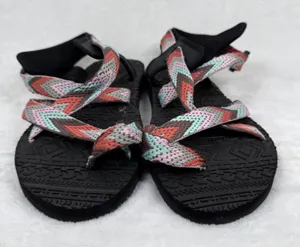 Muk Luks Sport Strappy Sandals Womens‎ Multicolor Chevron Boho Outdoor Sandals 9 thumbnail 1