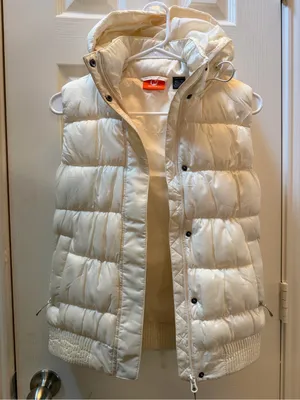 Merrell Women's Cream Quilted Hooded Puffer Vest with hood thumbnail 1